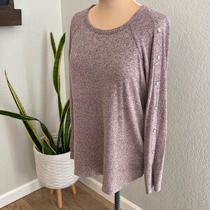 Pink Clover Long Sleeve Top With Button Detail Size Medium